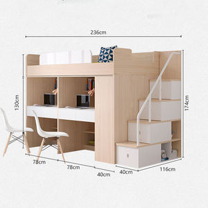 Lit superposé pour enfants en bois MDF au design moderne et agréable, Cama Para Ninas, lit superposé pour enfants, lits pour enfants - Product Image 3