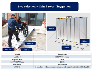 <span class=keywords><strong>Rampe</strong></span> de fauteuil roulant pliable en aluminium léger et Portable pour les escaliers - Product Image 2
