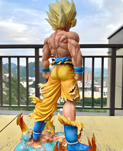 Sculpture d'art Dragon Ball Z Super Saiyan <span class=keywords><strong>Goku</strong></span> de haute qualité, 35 cm, en résine peinte à la main, avec base LED, décoration d'intérieur - Product Image 3