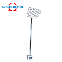 Tube de chauffage par immersion chauffant revêtu de PTFE 380V 2500W personnalisable pour liquides corrosifs
