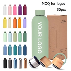 500ml Stainless Steel Double Wall Vacuum Insulated Flask Thermal Small Mouth Rubber Paint Matte Sports <b>Water</b> <b>Bottle</b> - Product Image 1