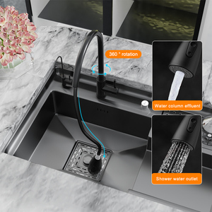 Fregadero de Cocina Nano Escalonado de Acero Inoxidable 304, Lavabo Multifuncional para Lavar Verduras, Fregadero Bajo Encimera para Barra de Cocina - Product Image 6