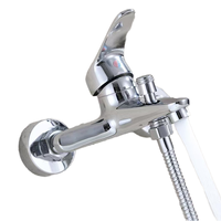 Robinet de salle de bain mural monocommande en laiton chromé poli avec cartouche céramique CE pour douche et baignoire