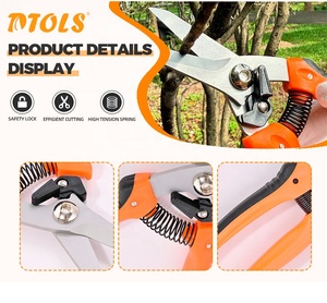 กรรไกรตัดกิ่งขนาด 7.5 นิ้ว ใบมีดคมแบบอุตสาหกรรม พร้อมสปริงในตัว ด้ามจับกันลื่น สำหรับตัดแต่งต้นไม้ผลไม้ <span class=keywords><strong>บอน</strong></span><span class=keywords><strong>ไซ</strong></span> พุ่มไม้ จำนวนมาก - Product Image 6