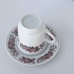 Ceramic Floral Decal Coffee Cup and Saucer Set High Temperature Resistant Suitable for Household Daily <strong>Drinking</strong> &amp; Afternoon Tea - Product Image 2