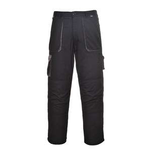 PORTWEST - TX16BKRM Texo Pantalón negro forrado en contraste-EAN 5036108193295 PANTALONES DE TRABAJO DE RENDIMIENTO - Product Image 1