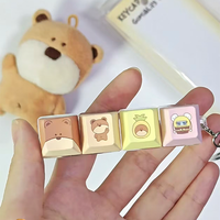 Custom Keyboard Keychain Full Printing Keycap Sublimation Keychain Stress Relieving Toy Mechanical Keyboard Switch Keychain