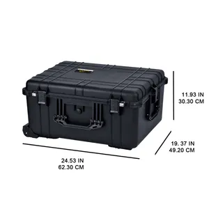 Portable Waterproof Protective Case Hard Camera Case Box With Retractable Pull Handle And Rolling Wheels