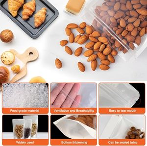 Sachet Doypack en papier kraft blanc avec fermeture éclair, personnalisable avec logo, pour poudre, vente en gros - Product Image 2