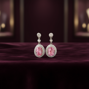 Pendientes de Cristal Rosa Ladycrystal con Engaste de Plata 925, Joyería de Lujo para Mujer para Fiestas - Product Image 2