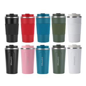 Reusable Leakproof 380ml 510ml Double Wall Vacuum Insulated Stainless Steel Travel <b>Coffee</b> Mug Tumbler Cup with Silicone Sleeve - Product Image 2