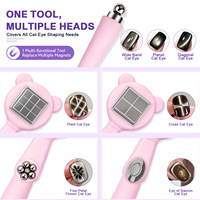 Aimants pour ongles 6-en-1 à ruban magnétique, effet œil de chat, étoile pentagonale, aimant puissant, perles de verre, pour salons et créations d'art ongulaire DIY
