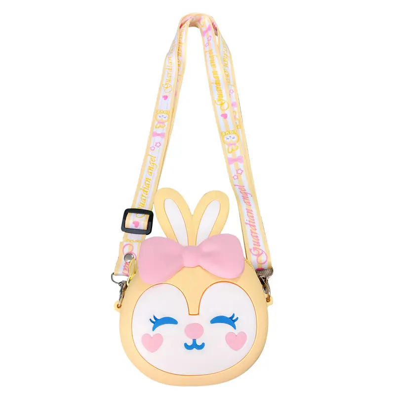 Cartoon Stern Kaninchen Kreuz Tasche Null Brieftasche Kopfhörer Schlüssel Tasche niedlichen Silikon Mädchen Schulter Sammlung Kinder Trolly Tasche