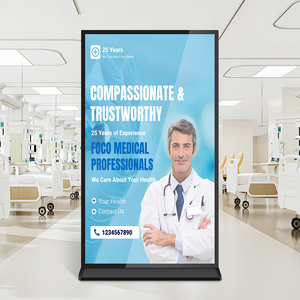 Kiosque numérique sur pied pour intérieur, écran LCD 75 pouces 4K Full HD, avec système d'exploitation Android, CMS basé sur le cloud et RDM, écran tactile en option, pour clinique - Product Image 1