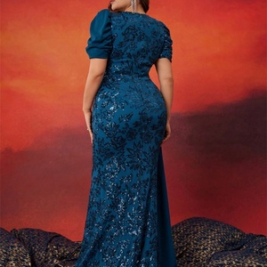 Robes de soirée luxueuses grande taille 2026, col en V, à sequins, longues, élégantes, style sirène, pour demoiselles d'honneur - Product Image 5