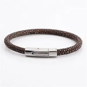 Wholesale New Hot Sale Genuine Leather For Bracelet Fashion Handmade Stingray Leather Bracelet