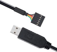 Kabel adaptor Pitch stopkontak Perempuan Header UART kawat USB ke TTL seri 3.3V 6 Pin 0.1 inci Rj45 kabel listrik konektor perempuan