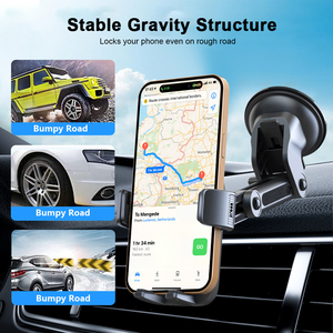 <span class=keywords><strong>Support</strong></span> de téléphone portable pour <span class=keywords><strong>voiture</strong></span>, fixation tableau de bord et pare-brise, ventouse puissante, antichoc, déverrouillage à un bouton, <span class=keywords><strong>support</strong></span> mains libres pour téléphone de <span class=keywords><strong>voiture</strong></span> - Product Image 5