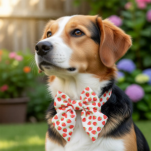 Einzigartige Haustierzubehör mit Erdbeer-Motiv: Matrosen-Schleife für Hunde und Katzen, Haustierbedarf für Frühling/Sommer - Product Image 2