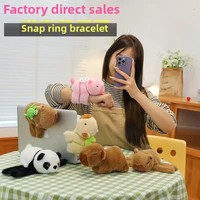 Bracelet de poignet transfrontalier Kapibala Snap Ring, adorable jouet en peluche Capybara pour enfants, rembourrage en coton PP, vente en gros