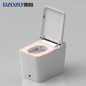 Luxo Sensor Elétrico Automático Flush Wc Bidé Cerâmica Piso One Piece Inteligente WC Tigela