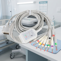 Câble EKG à connexion directe compatible avec Schilerss AT60, 10 fils, banane 4,0 mm, câble EKG AHA pour usage hospitalier