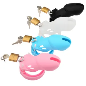 Giocattoli sessuali maschili piccoli dispositivi di castità maschile Standard gabbia di gallo con 5 anelli di dimensioni in ottone chiusura erotico gabbia di castità uretrale