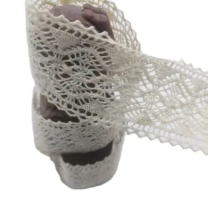 H-013A custom wide cotton crochet venice net lace trim fabric