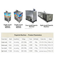 Máquina para Hacer Helados y Paletas de Fruta de Alta Productividad con 4 Moldes, Producción Diaria de 7680 Piezas con Varios Moldes, Nueva