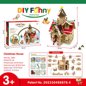 MILI enfants haute qualité carton assembler Puzzle jouet créatif à la main bricolage artisanat Kit village de noël maisons en papier - Product Image 3