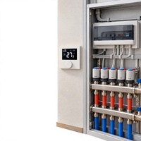 Système de contrôle de chauffage par le sol 3-en-1 TELIN AC607 TL46 AC9400, kit thermostat programmable à écran tactile WiFi, 16A AC220V