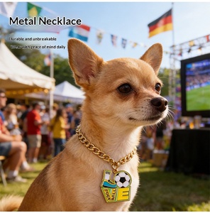 Collar con Colgante de Balón de Fútbol para Mascotas, Cadena Dorada para Gatos y Perros, Colgante de la Copa Mundial de Fútbol, Joyería para Mascotas - Product Image 2