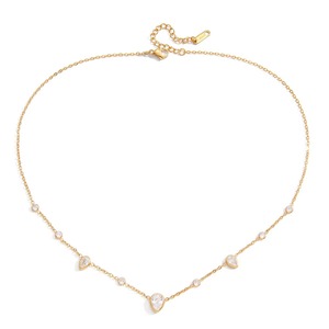 Collier pendentif en acier inoxydable plaqué or 18 carats original à la vente chaude, zircon, gouttelette, design délicat pour un cadeau minimaliste - Product Image 4