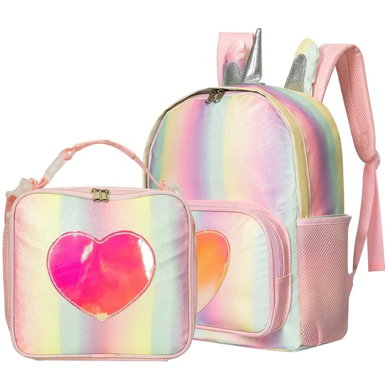 Heopono High Quality Material Student Picnic Trip Child Cute Kid 2 Set Lunch Bag Handbag Cool Kids Backpacks For School Bag