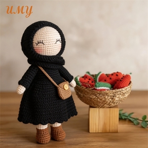 Juguetes Islámicos Palestinos, Muñeca Tejida con Hiyab Musulmán, Regalo de Eid - Product Image 1
