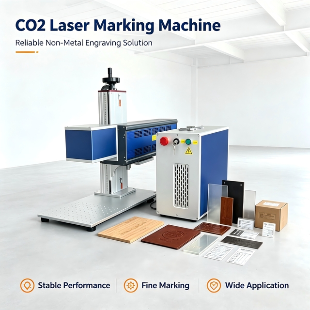 60-80W CO2 Laser Marking Machine Air Cooling 20mm Spot Scan Head Fine Carving Laser Engraver for Wood Leather Acrylic Pape