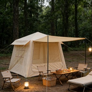 경량 고급 사막 글램핑 텐트, 옥스포드 캔버스 외부 텐트, 고급 중동 캠핑 휴가를 위한 방풍 넓은 공간 텐트 - Product Image 1