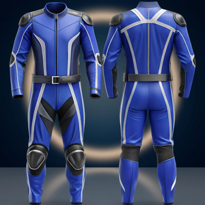 Traje de Motociclismo para Hombre, Color Azul con Bloques de Color, de Una Pieza, Manga Larga, Equipo de Protección para Conducir - Product Image 1