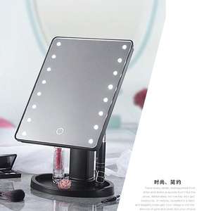 USB Touch Screen 22LED Portable <b>Vanity</b> Cosmetic <b>Mirror</b> Rechargeable Travel <b>Vanity</b> <b>Mirror</b> Rotates 360 Degrees Desktop <b>Mirror</b> - Product Image 3