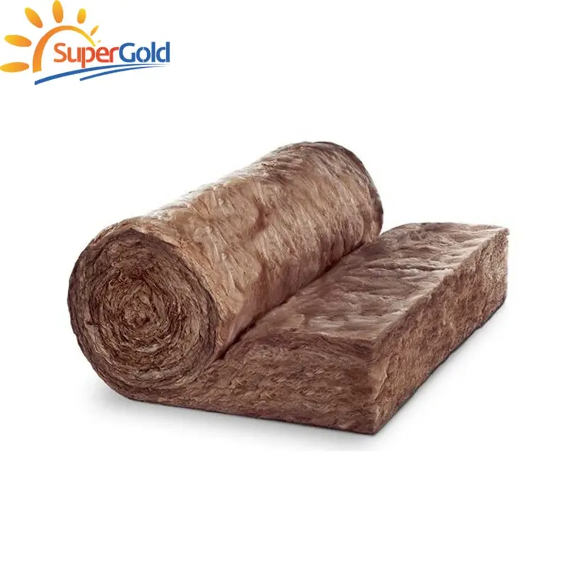 SuperGold Building Materials Sound Proof Eco Insulation Brown Color Glass Wool Blanket for Roof Insulation