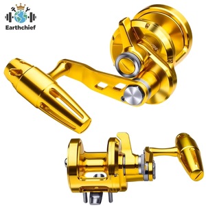 Carrete de Pesca de Arrastre 5.7:1 de Alta Velocidad, Carrete de Jigging de Aluminio Mecanizado por CNC, Arrastre Máximo de 40LB, Carrete de Pesca Marina con Manivela en T, Pesca - Product Image 1