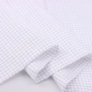 LEENOL-10002_White Grid Anti Static Conductive Cleanroom Textile Clean Room Cloth Antistatic ESD Fabric