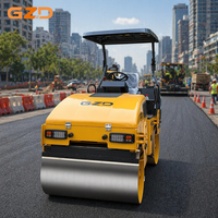 Compacteur routier industriel GZD de 3 tonnes, rouleau vibratoire à double tambour avec une force centrifuge de 30KN pour les travaux routiers