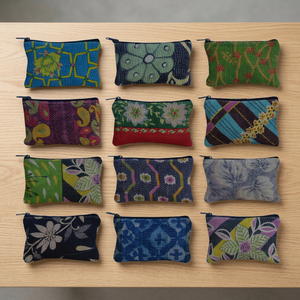 คลัทช์ Kantha ทำด้วยมือส่าหรีวินเทจที่สวยงาม - Product Image 3