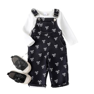 Nuovi Completi Autunnali per Bambine, Set di Abbigliamento con Pantaloni con Bretelle Stampati a Fiocco e <span class=keywords><strong>Canottiera</strong></span> Bianca, 2 Pezzi - Product Image 5