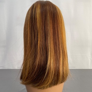 วิกผมบ๊อบสีไฮไลท์แบบเต็มศีรษะ ทำจากผมแท้ - Product Image 1