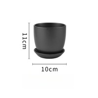 Set 3 Pot Bunga Keramik Putih Minimalis Berlapis Kaca dengan Alas dan Lubang Drainase untuk Penggunaan di Lantai