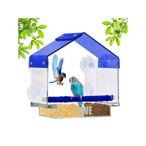 Temizle plastik Oriole Pet gıda istasyonu açık akrilik kuş kafesleri papağan vahşi pencere kuş besleyici - Product Image 1