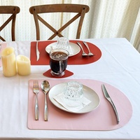 Napperon antidérapant résistant à la chaleur de haute qualité avec logo personnalisé napperons en cuir écologique de restaurant marron de luxe vintage
