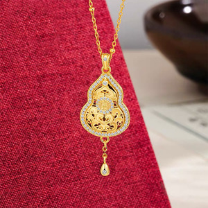 Collar de plata de ley S925 con colgante de nube auspiciosa, cadena para suéter, diseño de filigrana de estilo chino tradicional para mujer - Product Image 2